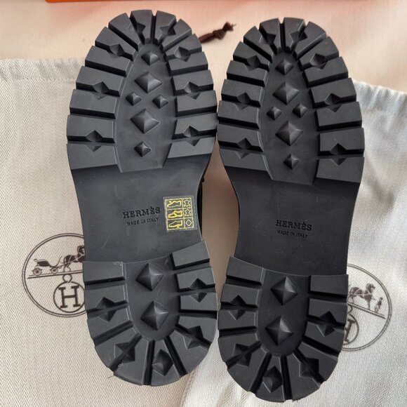 Hermes "Icone" Loafers in Green, size 37.5 - Picture 11 of 14